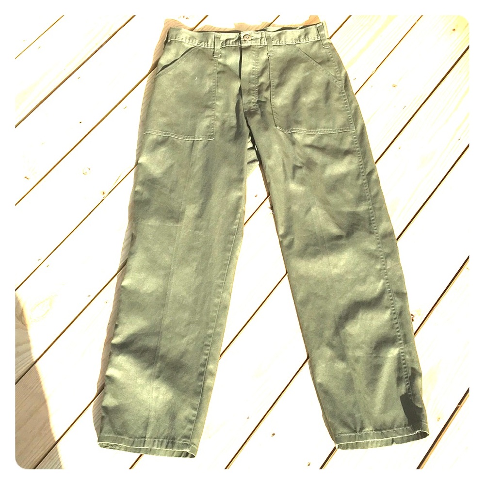 Vintage Olive Drab Army Fatigue Pants